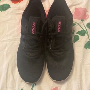 Pink and black adidas sneakers